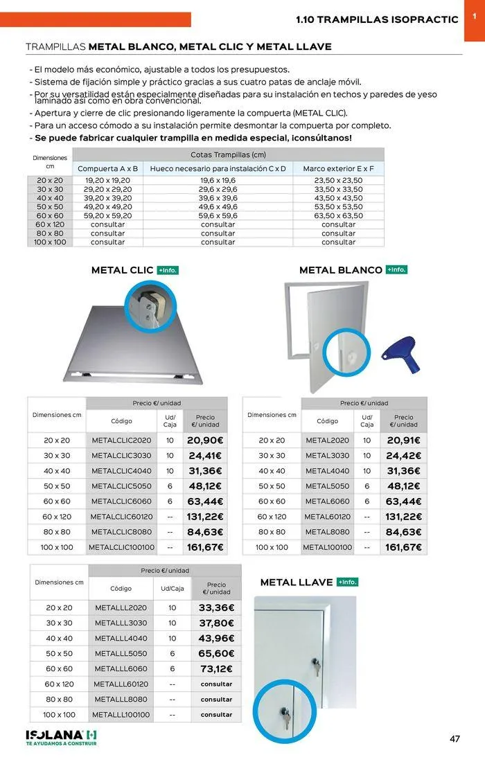 Catálogo de PLACA DE YESO LAMINADO – TARIFA ISOLANA 2024 18 de septiembre al 30 de septiembre 2024 - Página 42