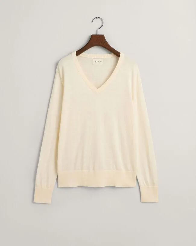 Jersey de cuello de pico en punto fino