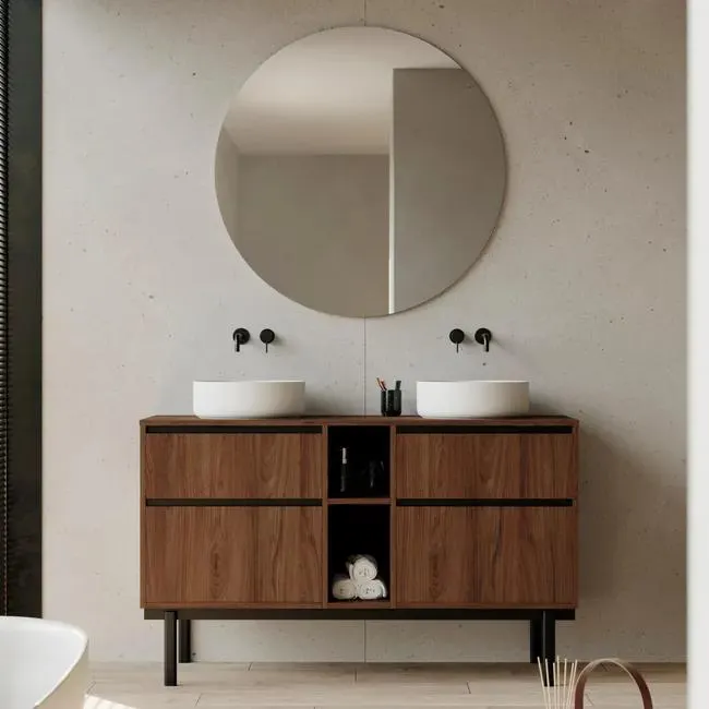 Mueble de baño con lavabo Tono nogal 140x45 cm