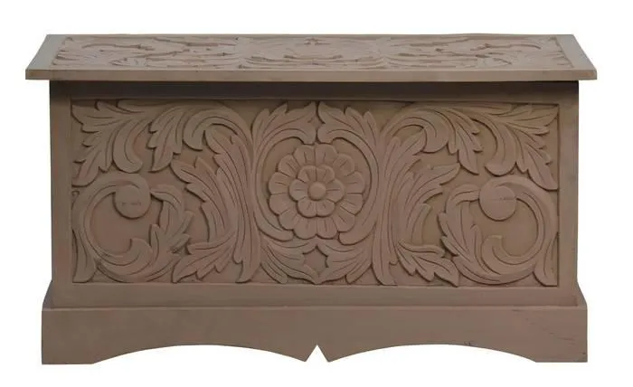 Baúl Tatara en madera tallada marrón