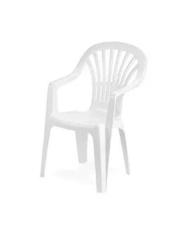 Silla Resina Monoblock Respaldo Alto Blanco Zena Saturnia