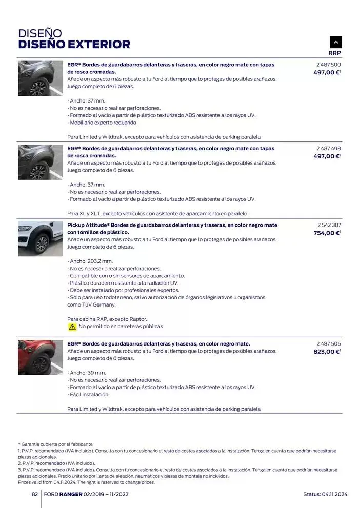 Catálogo de Ford de accesorios Ford Ranger 13 de noviembre al 13 de noviembre 2025 - Página 82