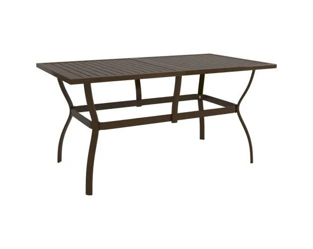 vidaXL mesa de jardín de acero marrón 140x80x72 cm