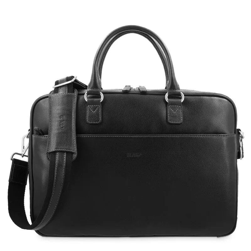 Bolso carpeta unisex en piel vacuno box negro-El Potro