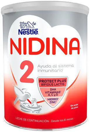 Leche continuación Nidina 2 Nestlé desde 6meses 800g