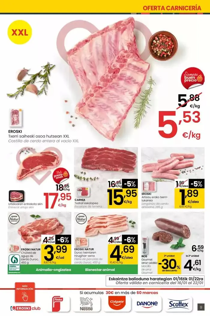 Catálogo de 2000 produktu baino gehiago, BETI PREZIO ONEAN EROSKI CENTER 16 de enero al 28 de enero 2025 - Página 9