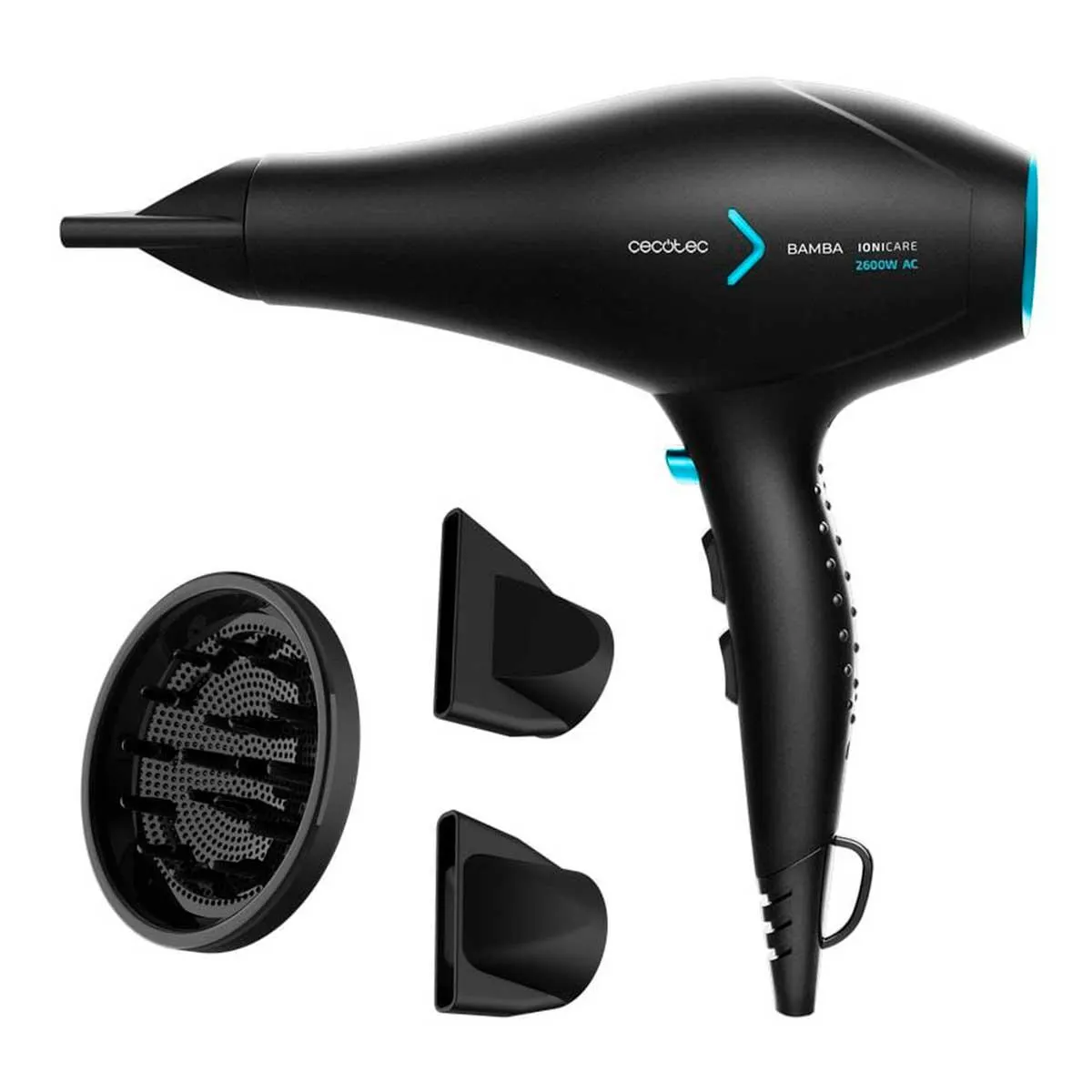 Secador de pelo Cecotec IoniCare 5350 PowerShine Ice 2600W tecnología Ion Real negro