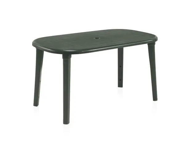 Mesa de exterior sp berner cancún 140x80x73 cm fabricada en resina con aguj