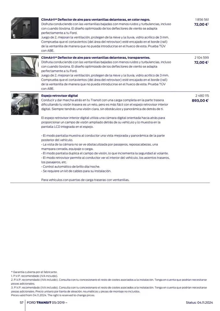 Catálogo de Ford de accesorios Transit Van 13 de noviembre al 13 de noviembre 2025 - Página 57