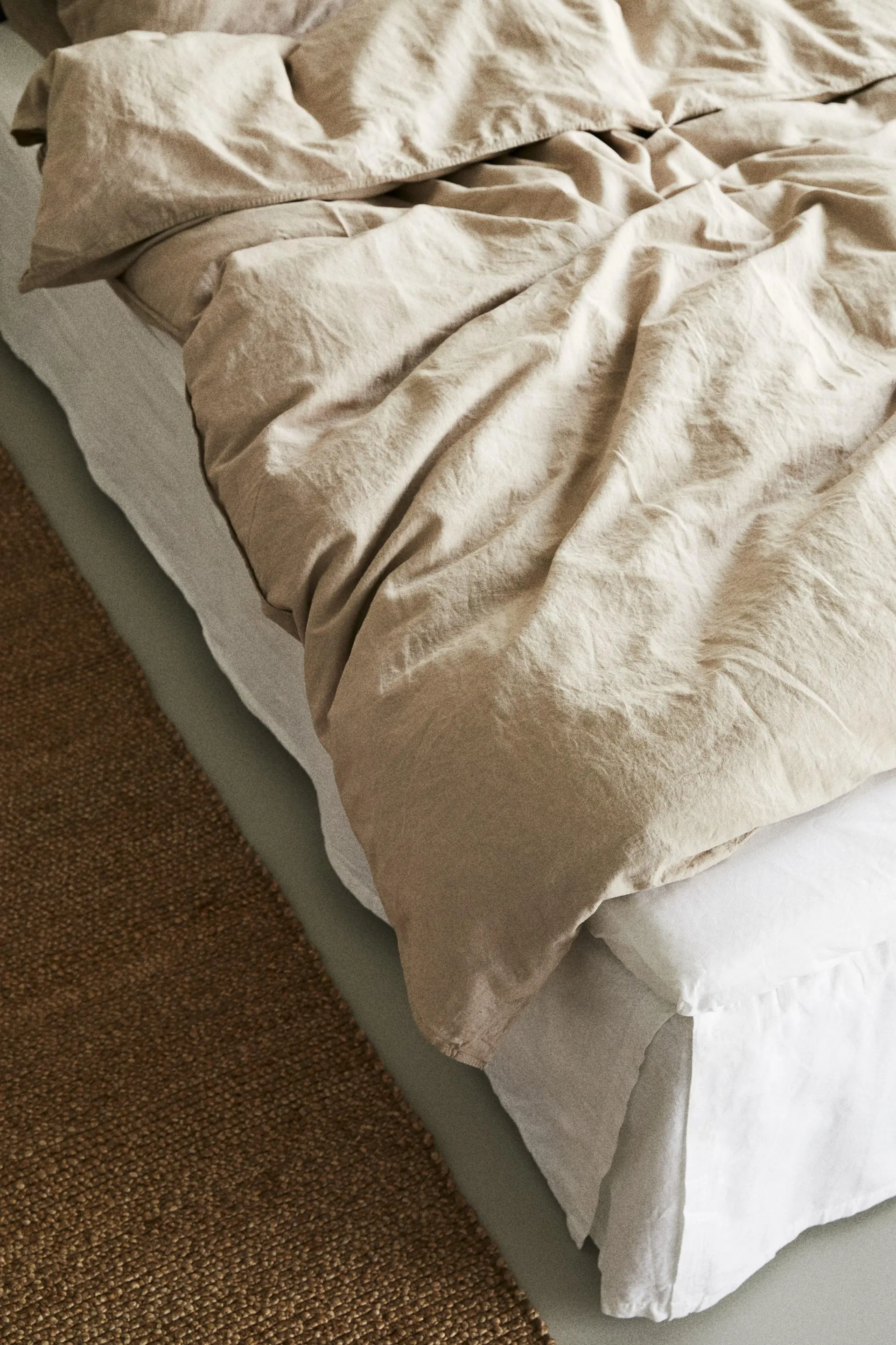 Cubrecanapé en mezcla de lino para cama individual