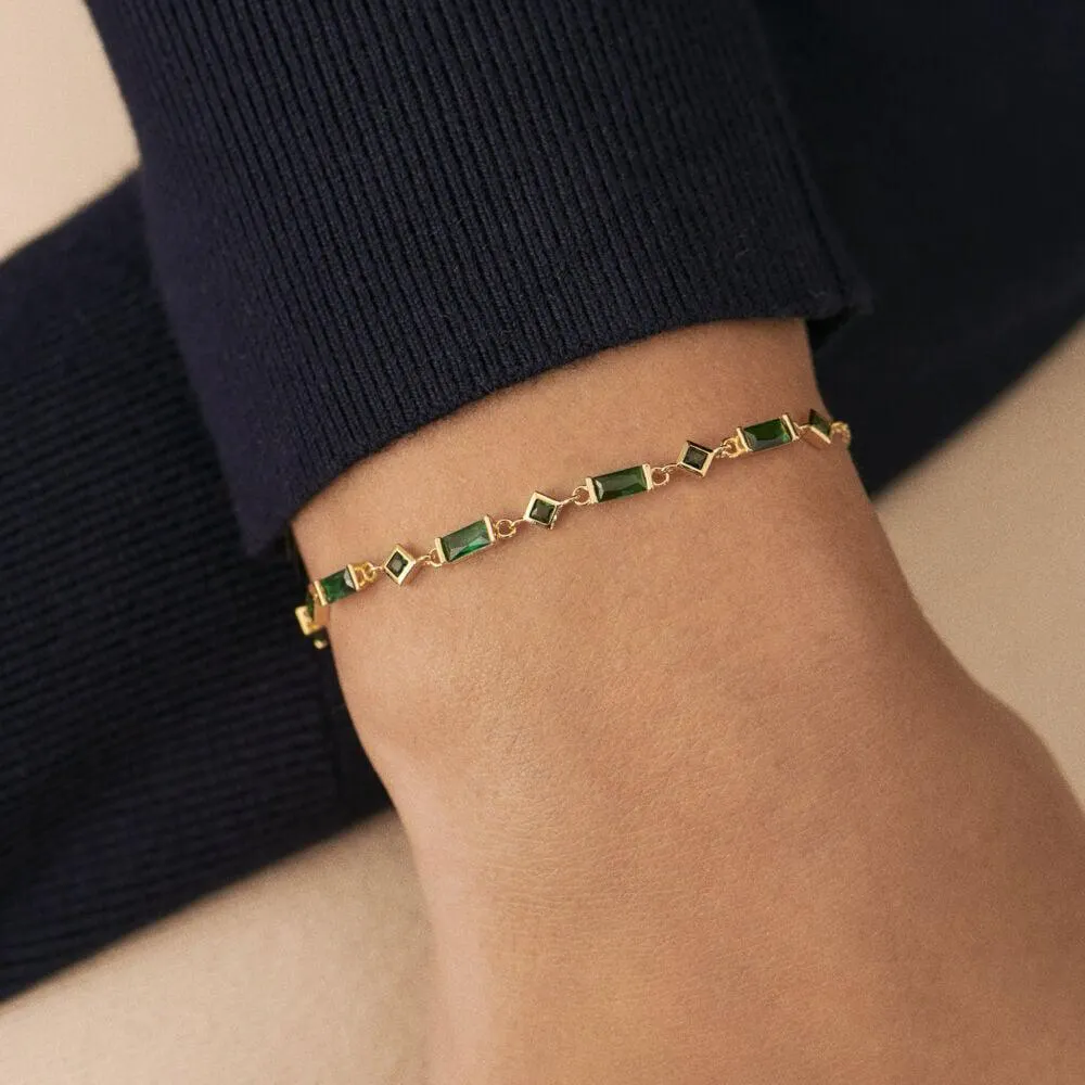 Pulsera de cadena JANET - Verde / Dorado