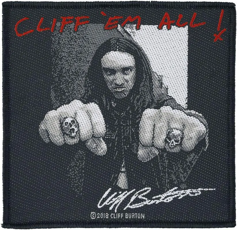 "Cliff 'Em All" Parche Negro/blanco/Rojo de Metallica
