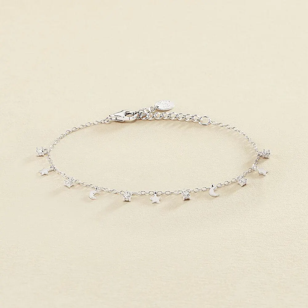 Pulsera de cadena LUNITAS - Cristal / Plateado