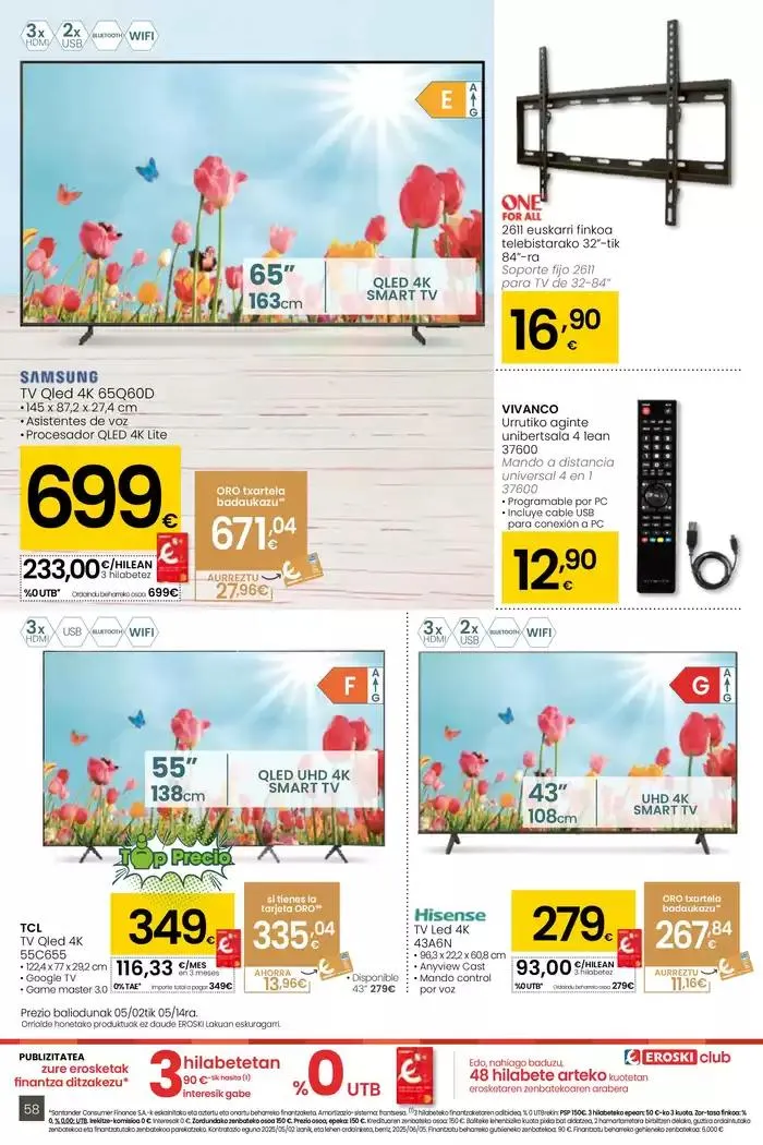 Catálogo de AUKERA OFERTA HIPERMERKATUAK EROSKI 2 de mayo al 13 de mayo 2025 - Página 58