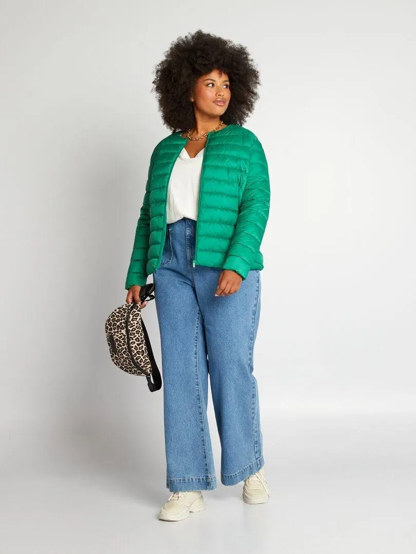 Camiseta básica de manga larga con cuello de pico - Blanco