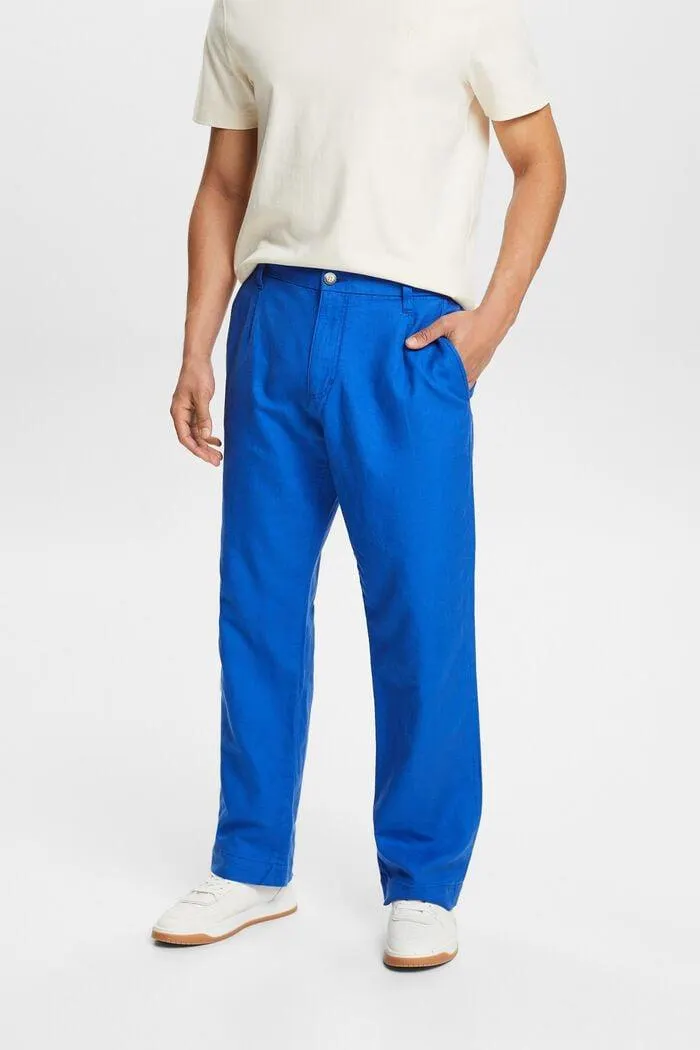 Pantalón Straight en lino y algodón