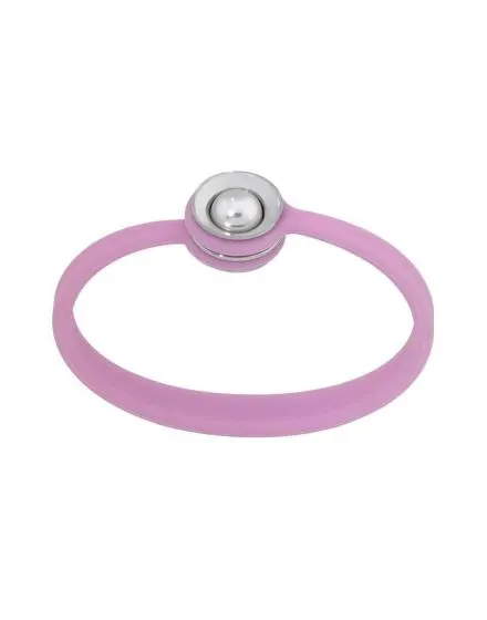 Pulsera de silicona rosa y perla blanca 8mm