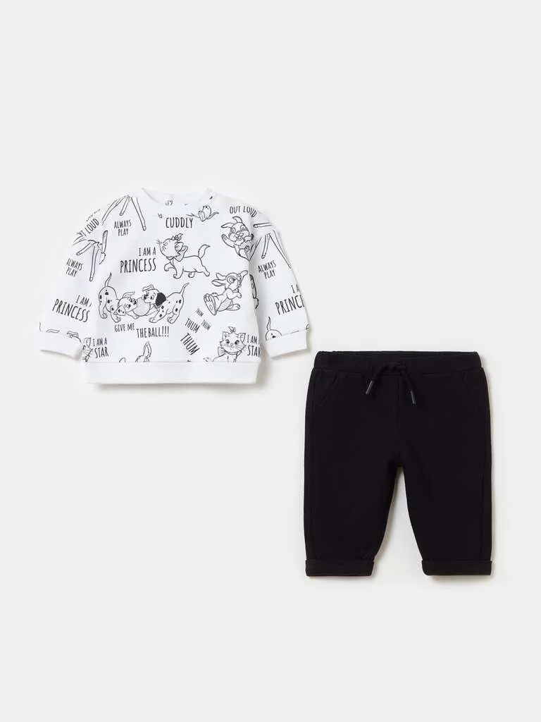 Jogging set with Marie and Thumper print Blanc/noir