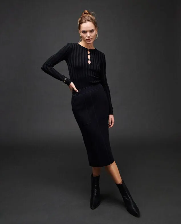 Jersey cuello redondo de lana mezclada