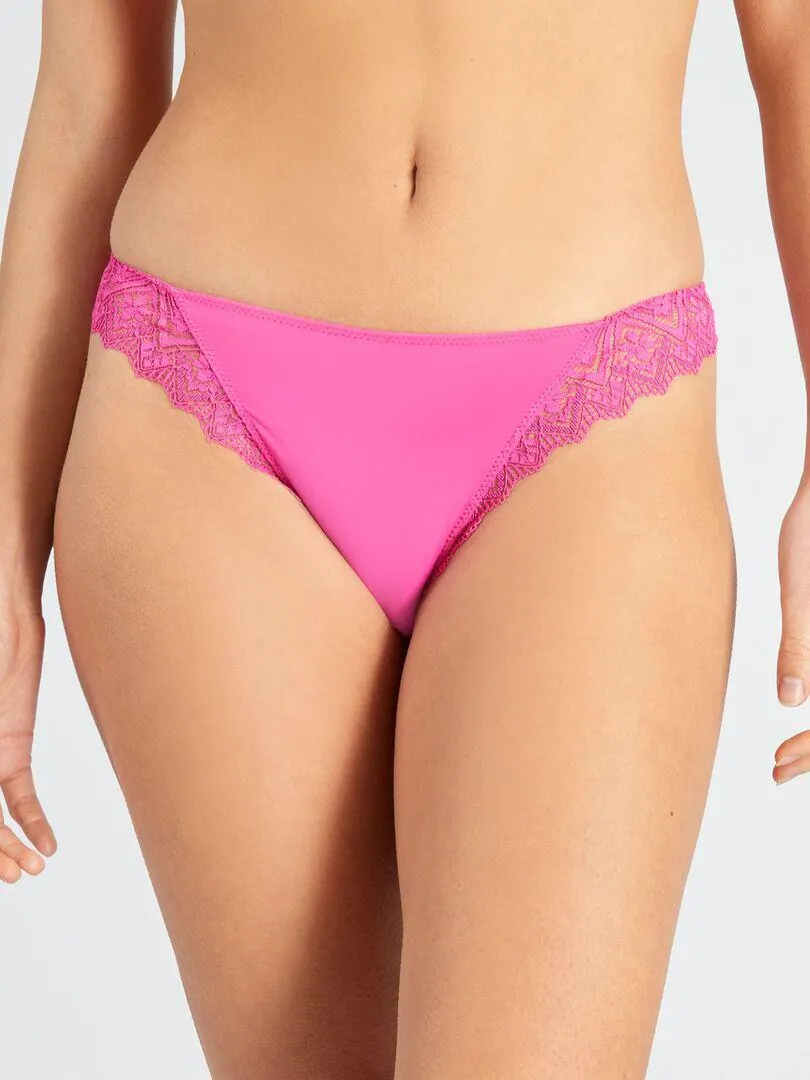 Braguita de encaje y microfibra - ROSA