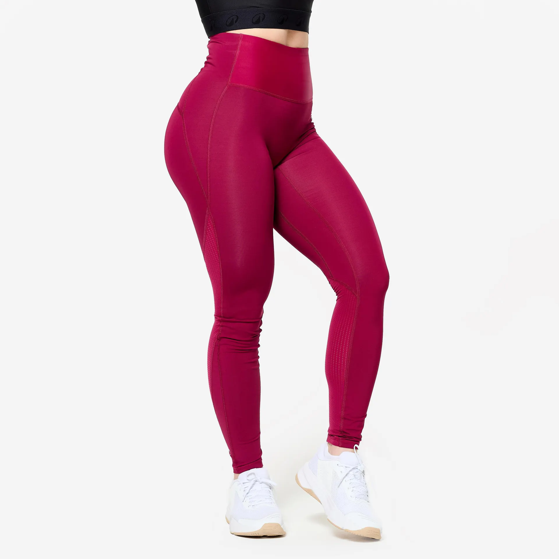 Leggings Fitness Mujer Rojo Talle Alto