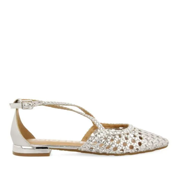 SILVER SKIN BALLERINAS WITH BRAIDED DETAIL FOR WOMEN LESKOVIC