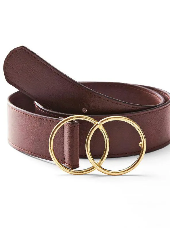 Cinturón con doble hebiila dorada