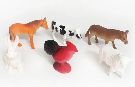 Bolsa 6 Animales Granja Goma