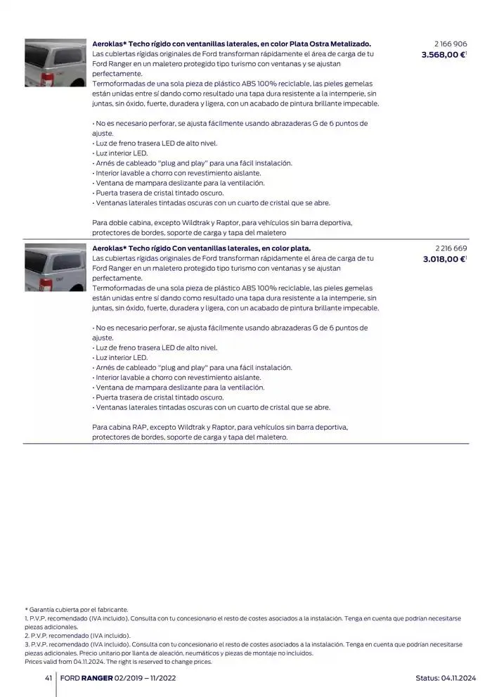 Catálogo de Ford de accesorios Ford Ranger 13 de noviembre al 13 de noviembre 2025 - Página 41