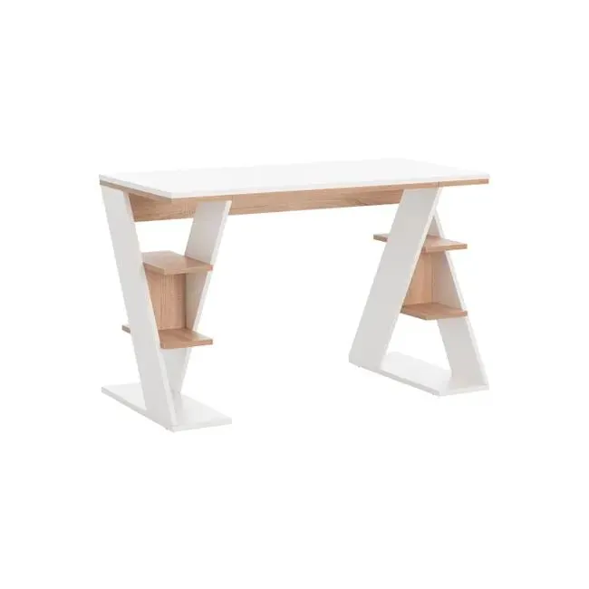 Escritorio en color Blanco y roble Sonoma de 140 x 60 x 76 cm. Juno