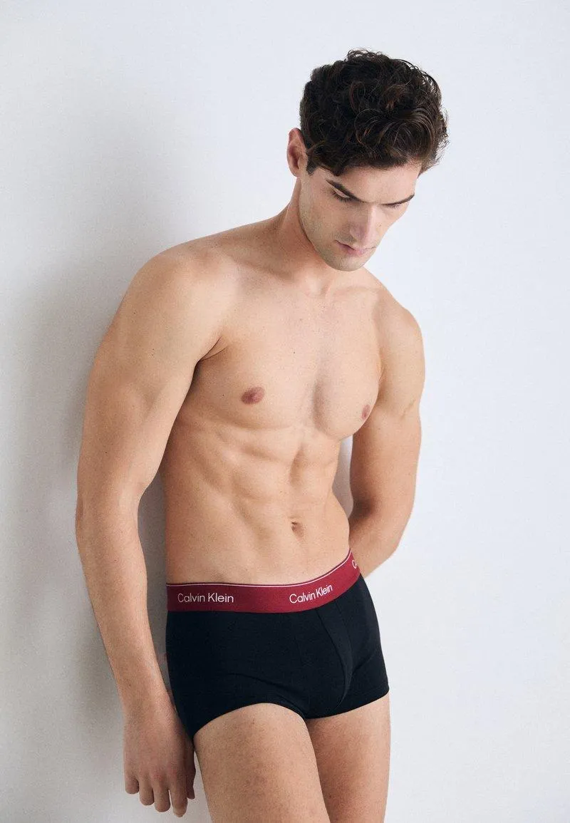 LOW RISE TRUNK ICON STRETCH 3 PACK - Calzoncillos - black/fall berry