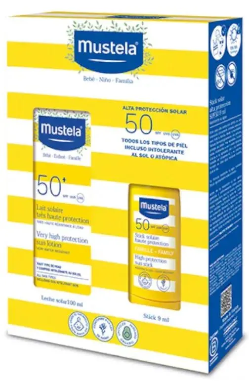 Mustela Pack Solar SPF50 Leche 100 ml & Stick 9 ml
