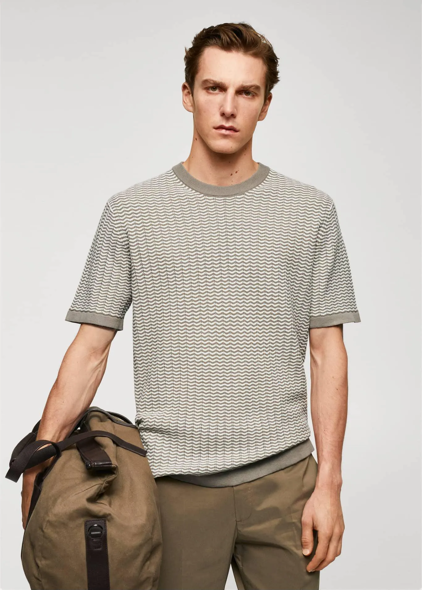 Camiseta 100 algodón estructura zig zag