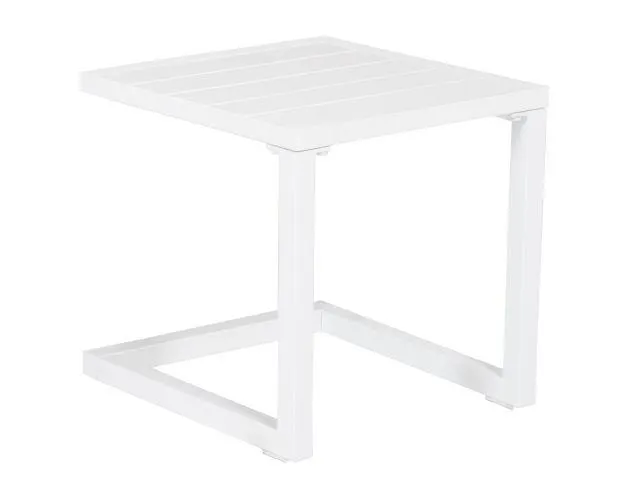Mesa auxiliar barbados aluminio blanco