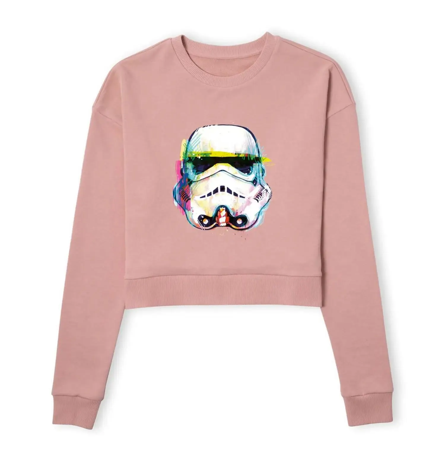 Sudadera corta para mujer Stormtrooper Paintbrush de Star Wars - Rosa empolvado