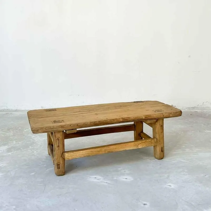 Low table 70-80cm antique elm, Palo Santo