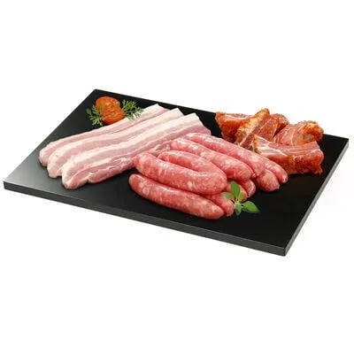 LOTE 1 kg de panceta + 1 kg de longaniza + 1 kg de costilla adobada