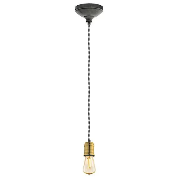 LÁMPARA COLGAR YORTH E27 1X60W DORADO/NEGRO