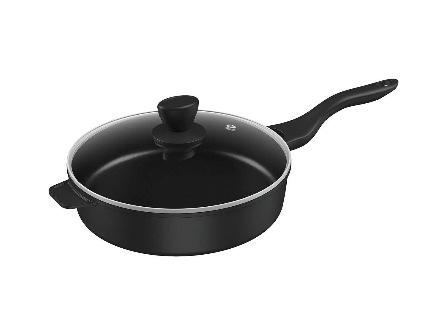 Sartén honda de aluminio fundido con tapa 28 cm