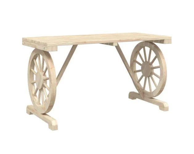 vidaXL mesa de jardín madera maciza abeto 115x55x65 cm