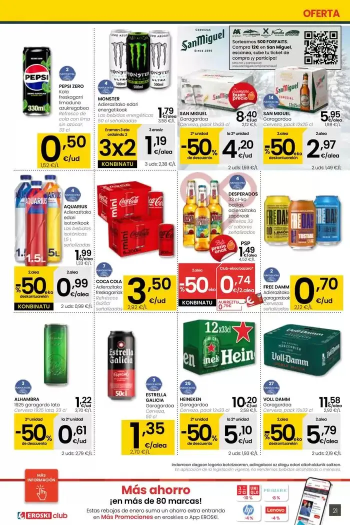 Catálogo de 2000 produktu baino gehiago, BETI PREZIO ONEAN EROSKI CENTER 16 de enero al 28 de enero 2025 - Página 21