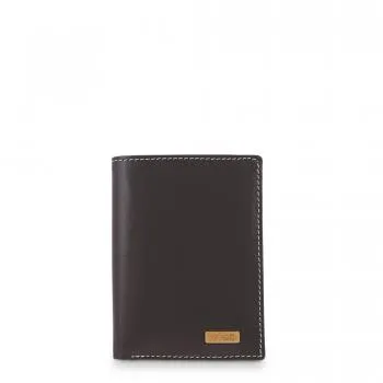 Cartera grande de hombre en piel vacuno color marrón - Mate