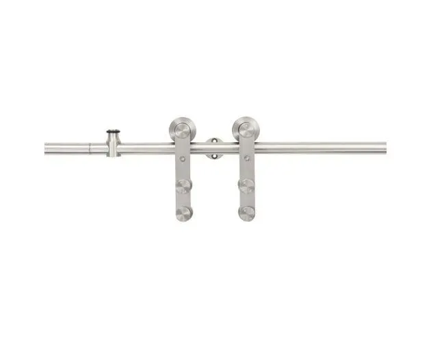 vidaXL kit de herrajes para puerta corredera 183 cm acero plateado