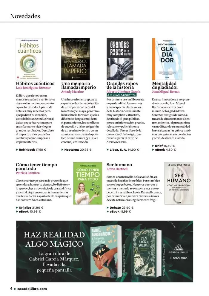 Catálogo de Casa del Libro Leer te hace único 6 de noviembre al 30 de noviembre 2024 - Página 4