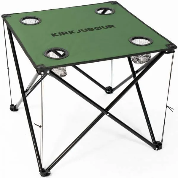 KIRKJUBØUR® "Solkatt" mesa de camping plegable verde