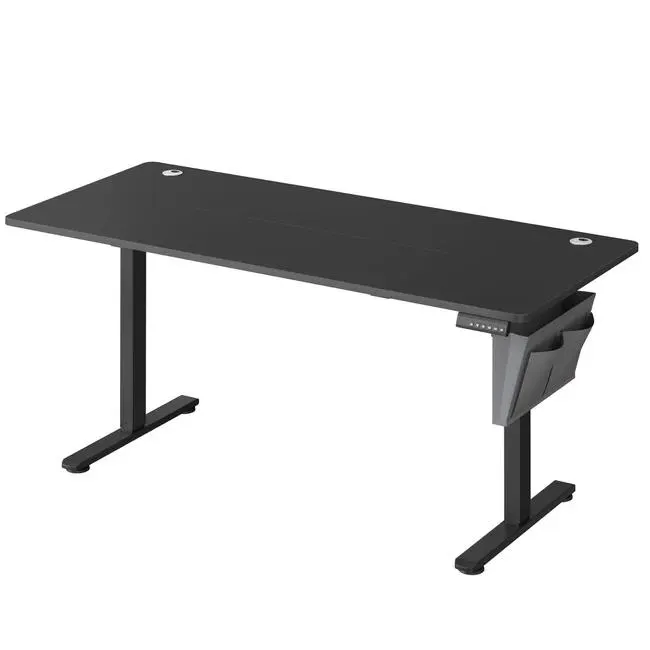 Escritorio eléctrico regulable en altura con 4 memorias, bolsillo de almacenamiento, para oficina, estudio, 70x160x72-120 cm, negro