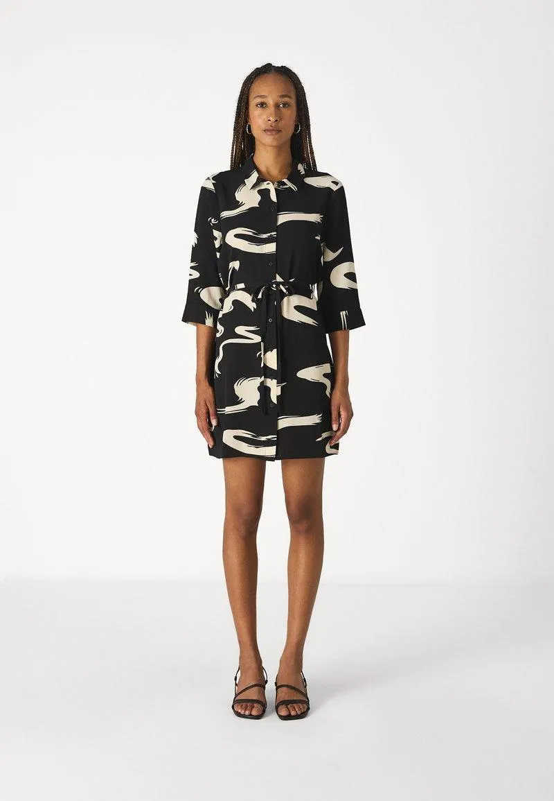 ONLNOVA LIFE LUX 3/4 SLEEVES JADA DRESS - Vestido camisero - black