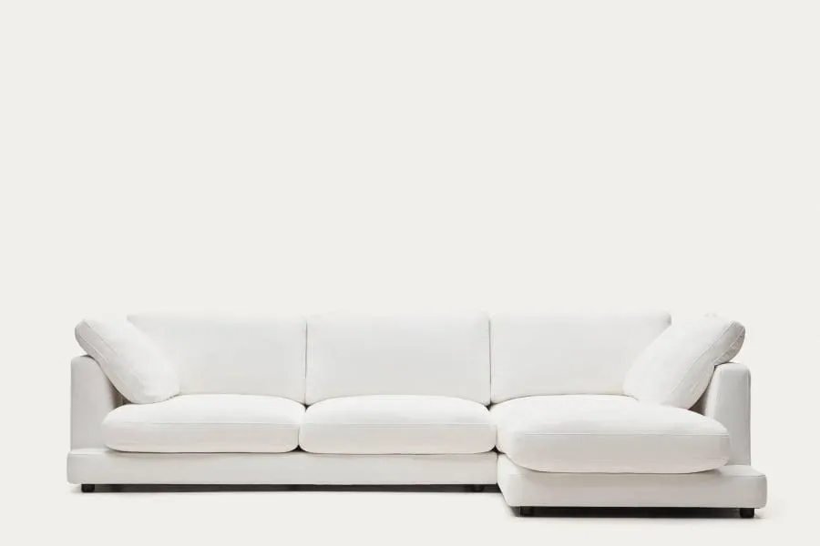 Sofá Gala 4 plazas con chaise longue derecho blanco 300 cm