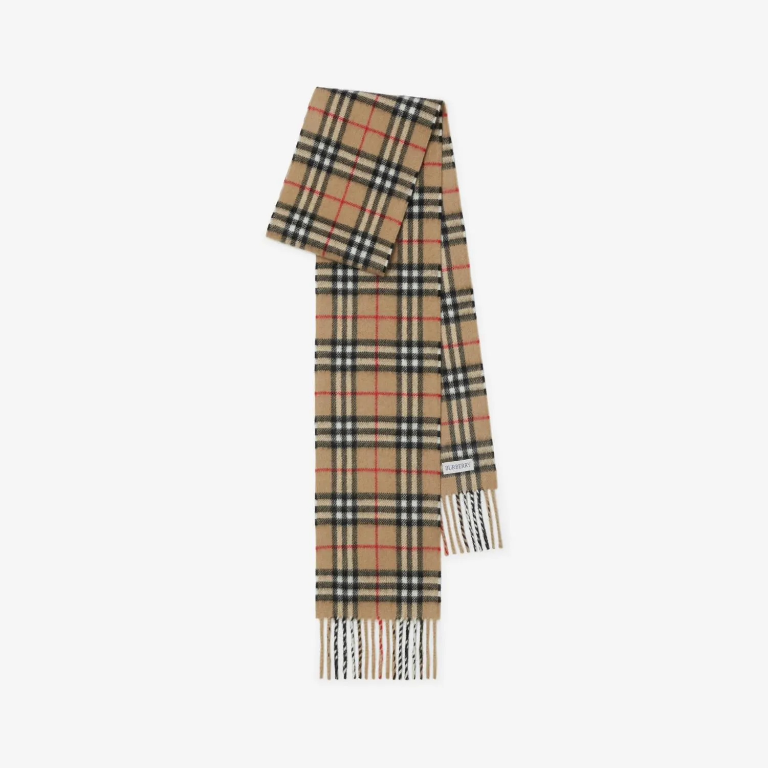 Narrow Check Cashmere Scarf