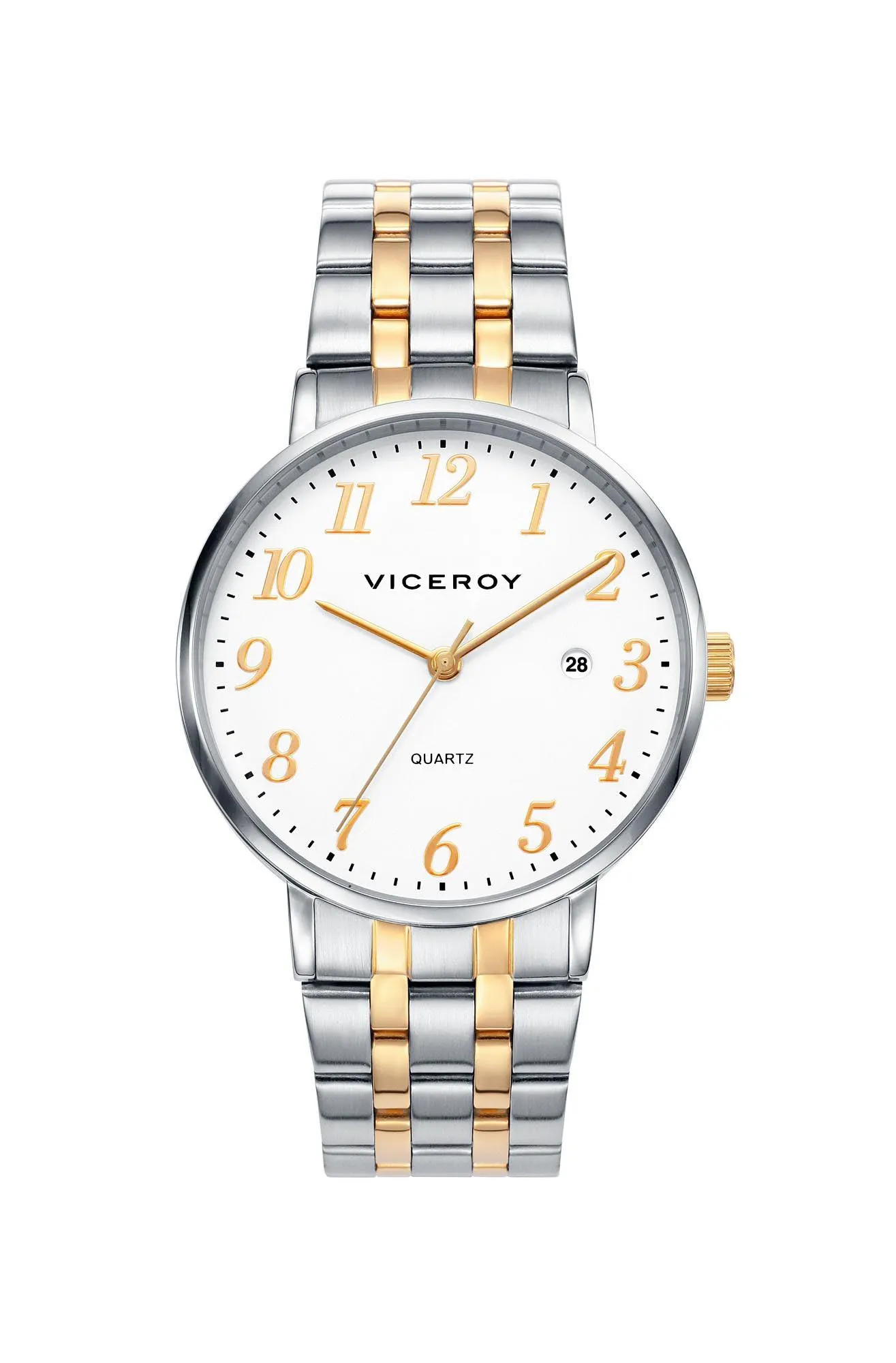 Reloj de hombre Viceroy con brazalete bicolor y esfera blanca